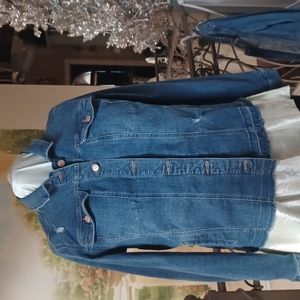 Denim jacket, frayed hem, Sonoma everyday size XXL
